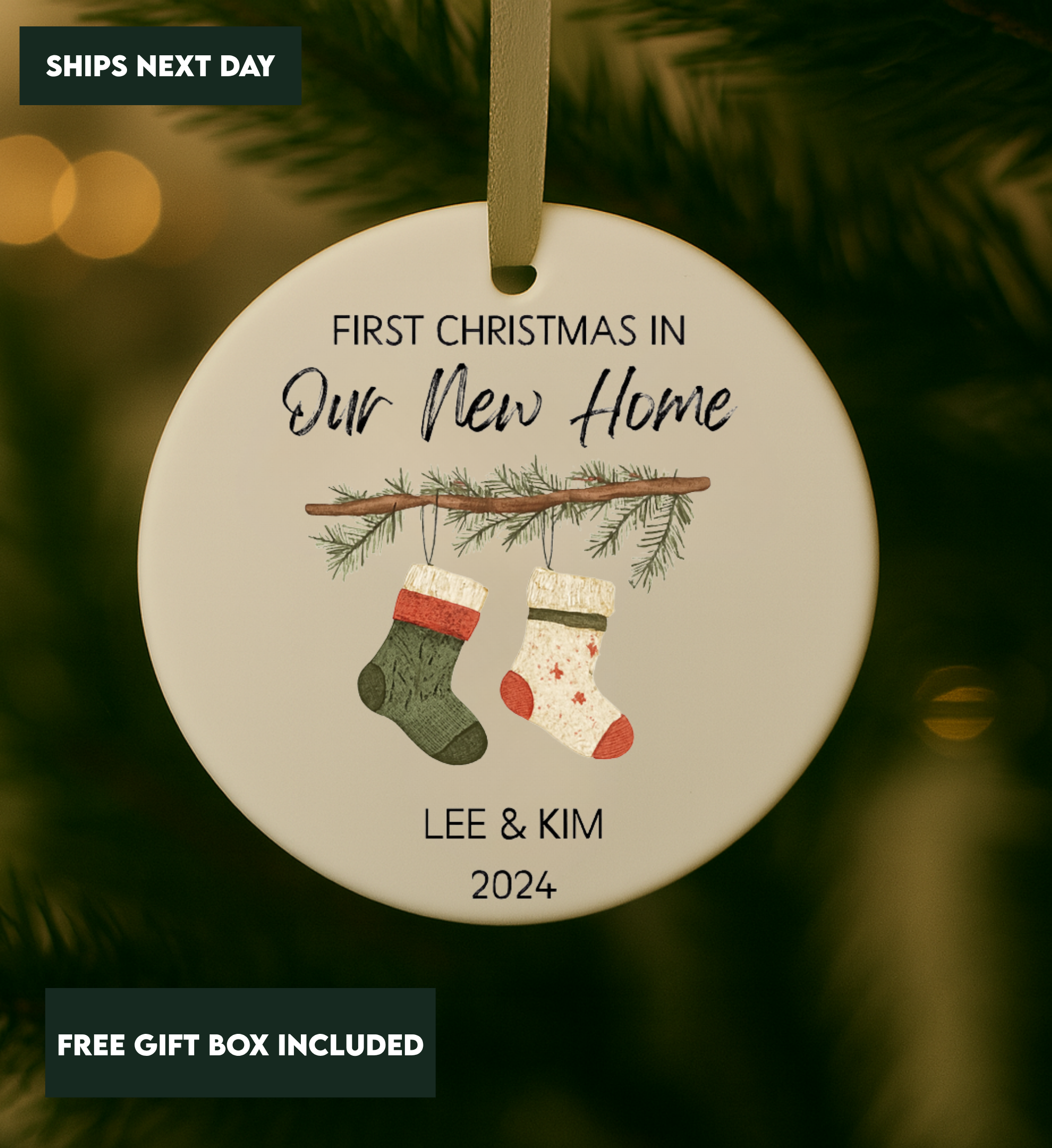 Customized New Home Ornament - Personalized New Home Christmas Ornament - Printed Photo Ornament