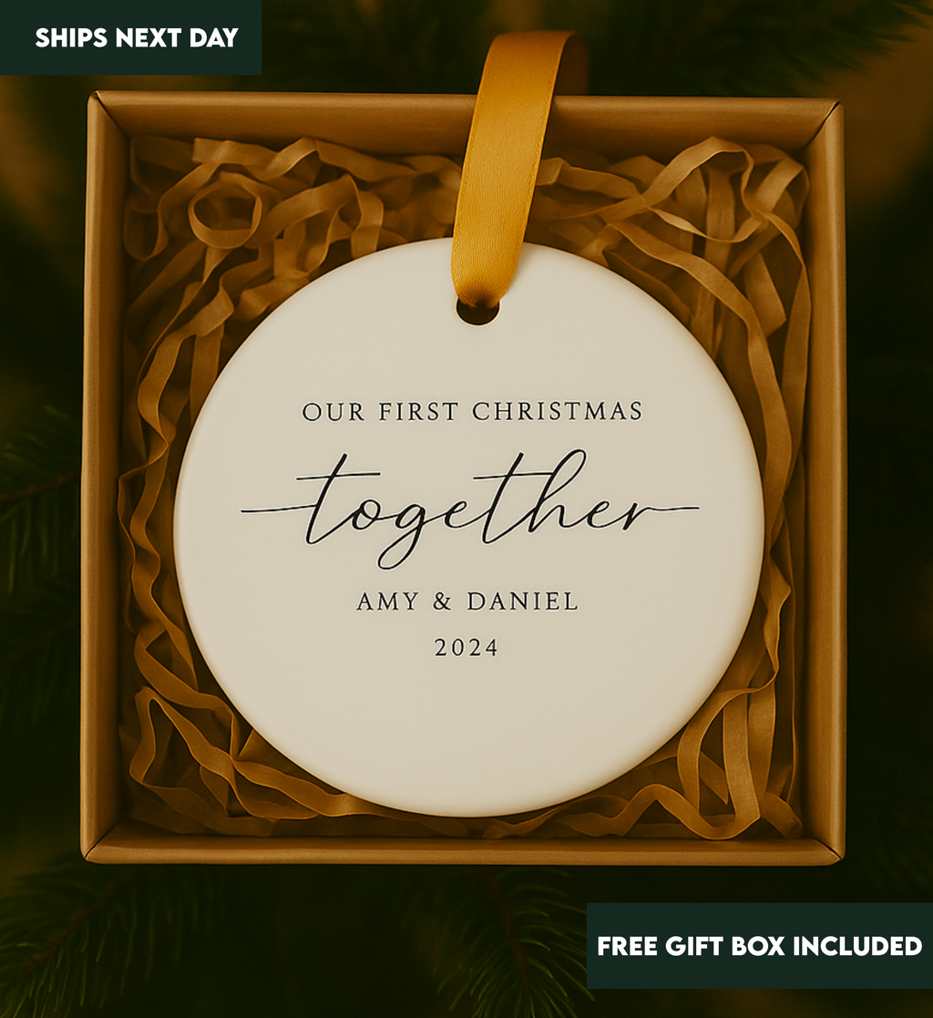 Our Fist Christmas Together Customized Ornament - Personalized Name First Christmas Ornament - Custom Name Ornament