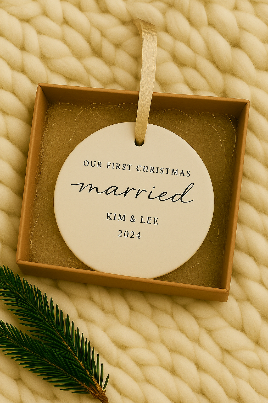 Our Fist Christmas Married Customized Ornament - Personalized Name First Christmas Ornament - Custom Name Ornament