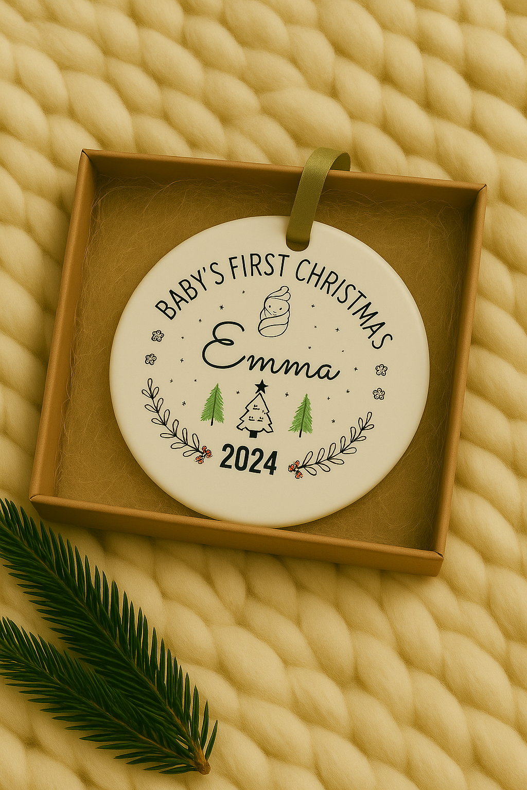 Baby's First Christmas Ornament Boy Or Girl- Personalized Baby's First Christmas Teddy Bear Tree Ornament - Custom Name  Ornament